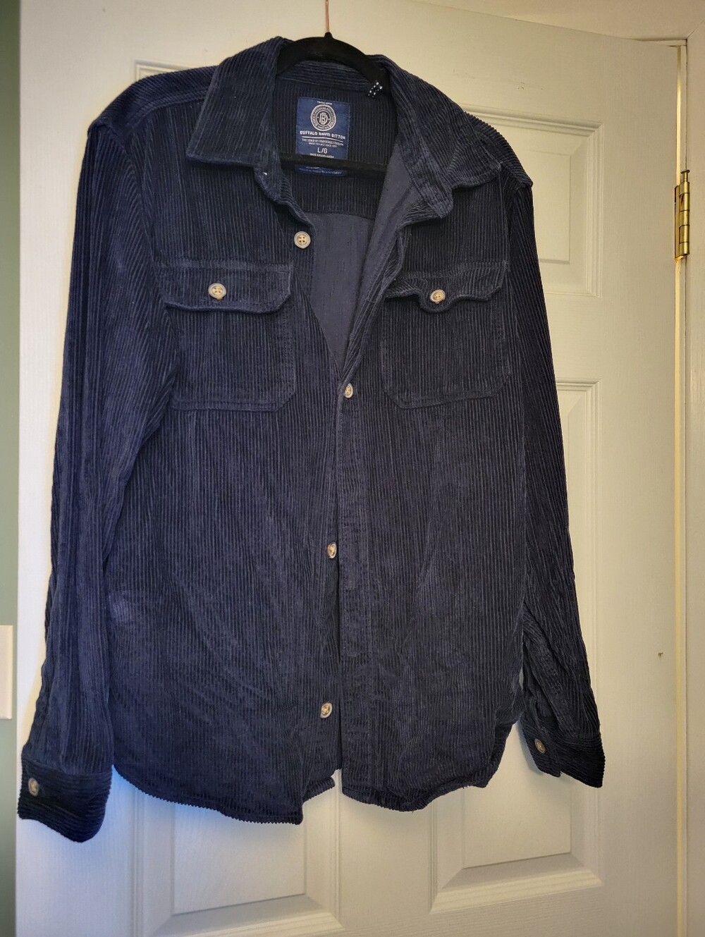 Buffalo David Bitton Men's Navy Corduroy Shirt Jacket L